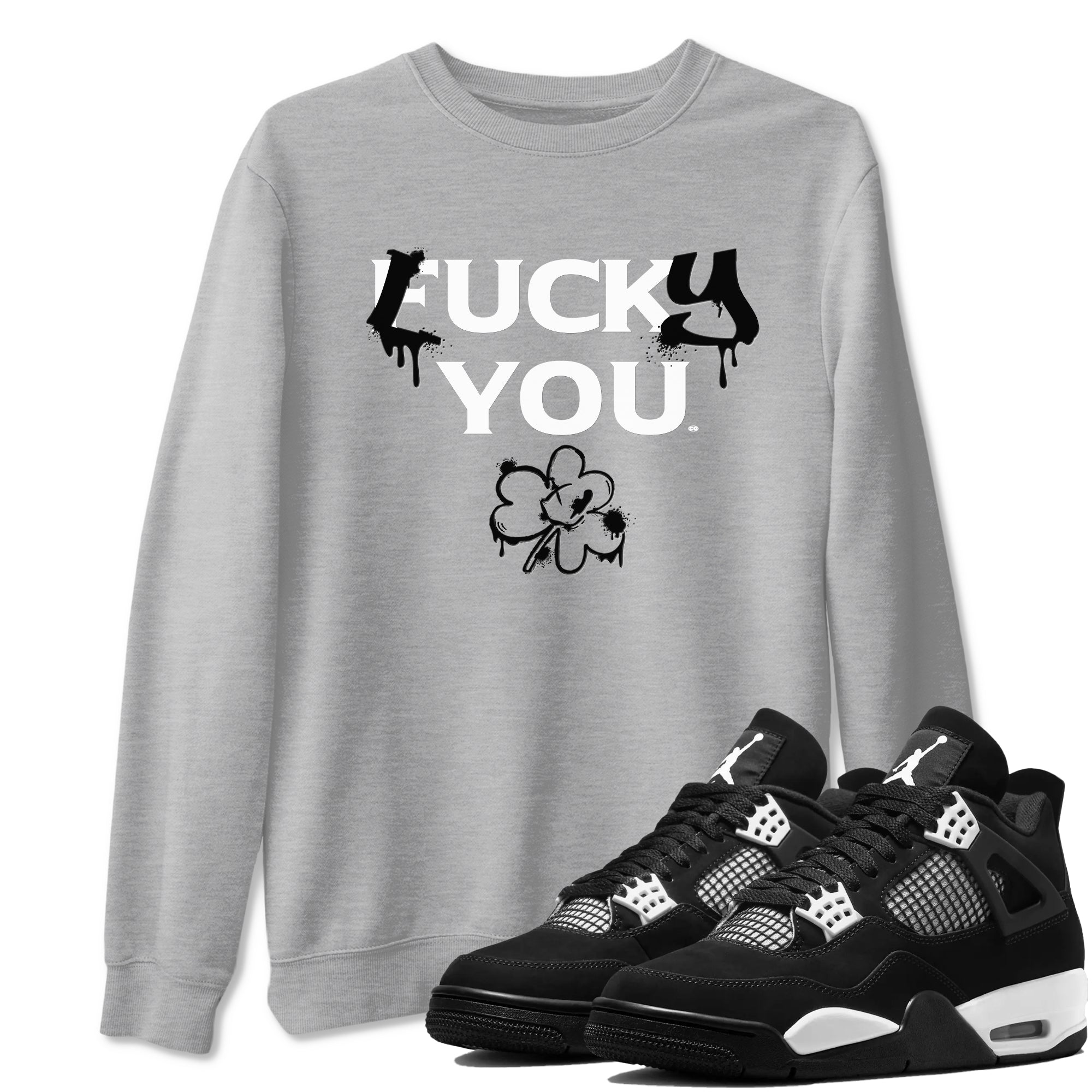 4s White Thunder shirts to match jordans Lucky You sneaker match tees Air Jordan 4 White Thunder SNRT Sneaker Release Tees unisex cotton Heather Grey 1 crew neck shirts