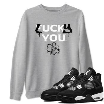 4s White Thunder shirts to match jordans Lucky You sneaker match tees Air Jordan 4 White Thunder SNRT Sneaker Release Tees unisex cotton Heather Grey 1 crew neck shirts