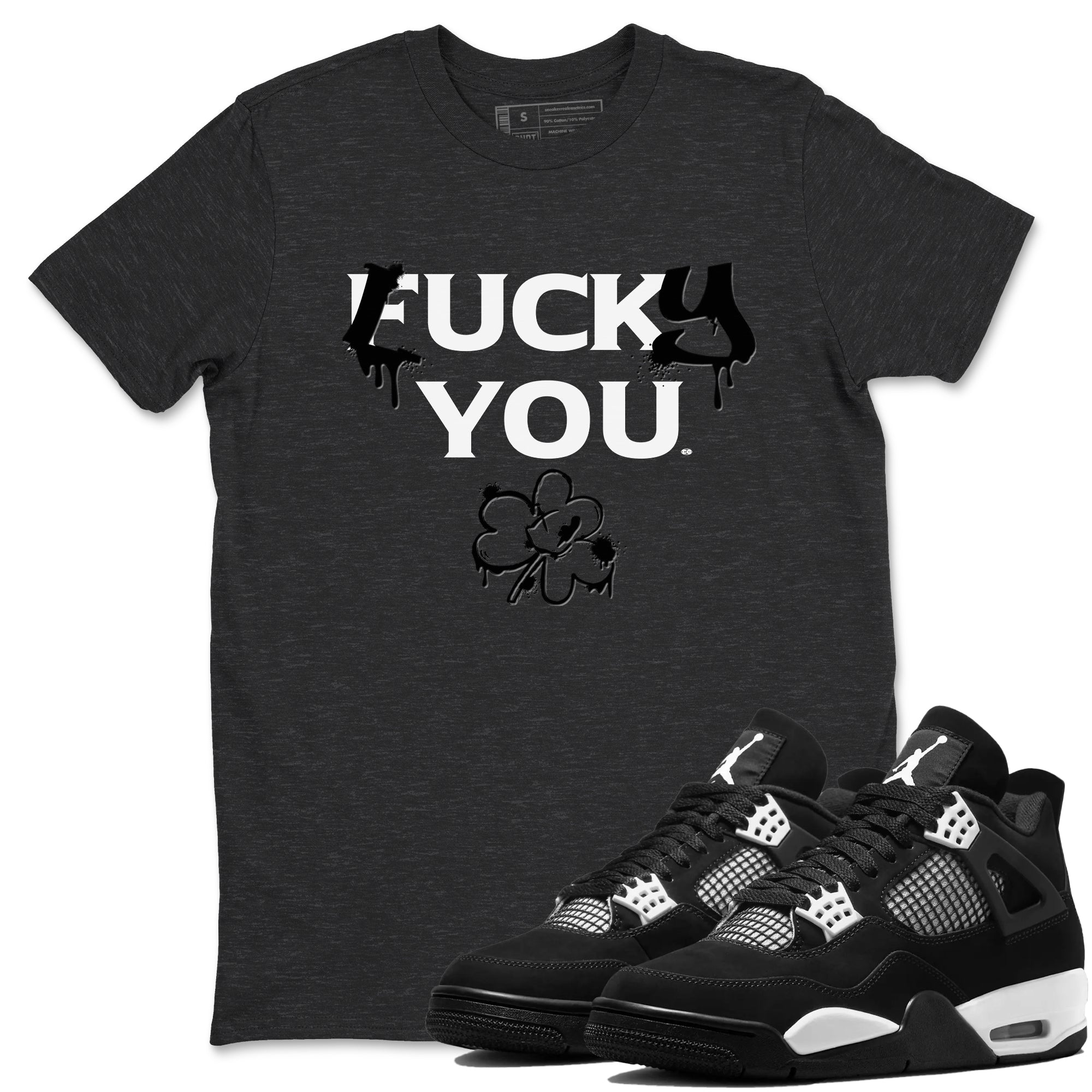 4s White Thunder shirts to match jordans Lucky You sneaker match tees Air Jordan 4 White Thunder SNRT Sneaker Release Tees unisex cotton Charcoal Heather 1 crew neck shirts