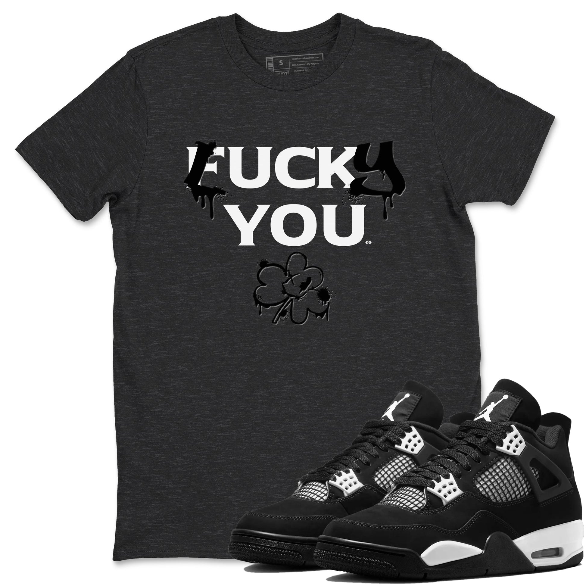 4s White Thunder shirts to match jordans Lucky You sneaker match tees Air Jordan 4 White Thunder SNRT Sneaker Release Tees unisex cotton Charcoal Heather 1 crew neck shirts