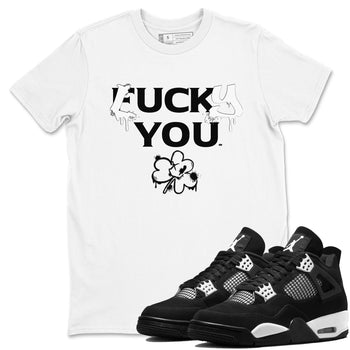 4s White Thunder shirts to match jordans Lucky You sneaker match tees Air Jordan 4 White Thunder SNRT Sneaker Release Tees unisex cotton White 1 crew neck shirts