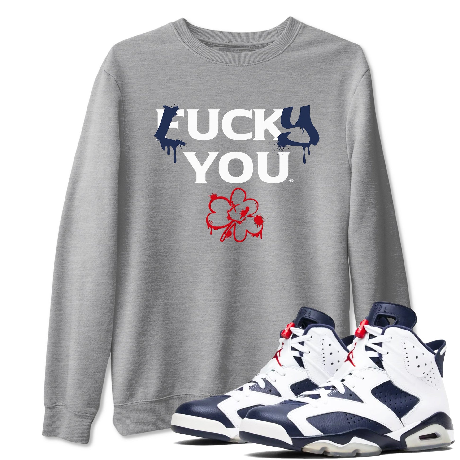 6s White And Midnight Navy shirts to match jordans Lucky You sneaker match tees Air Jordan 6 White And Midnight Navy SNRT Sneaker Release Tees unisex cotton Heather Grey 1 crew neck shirts