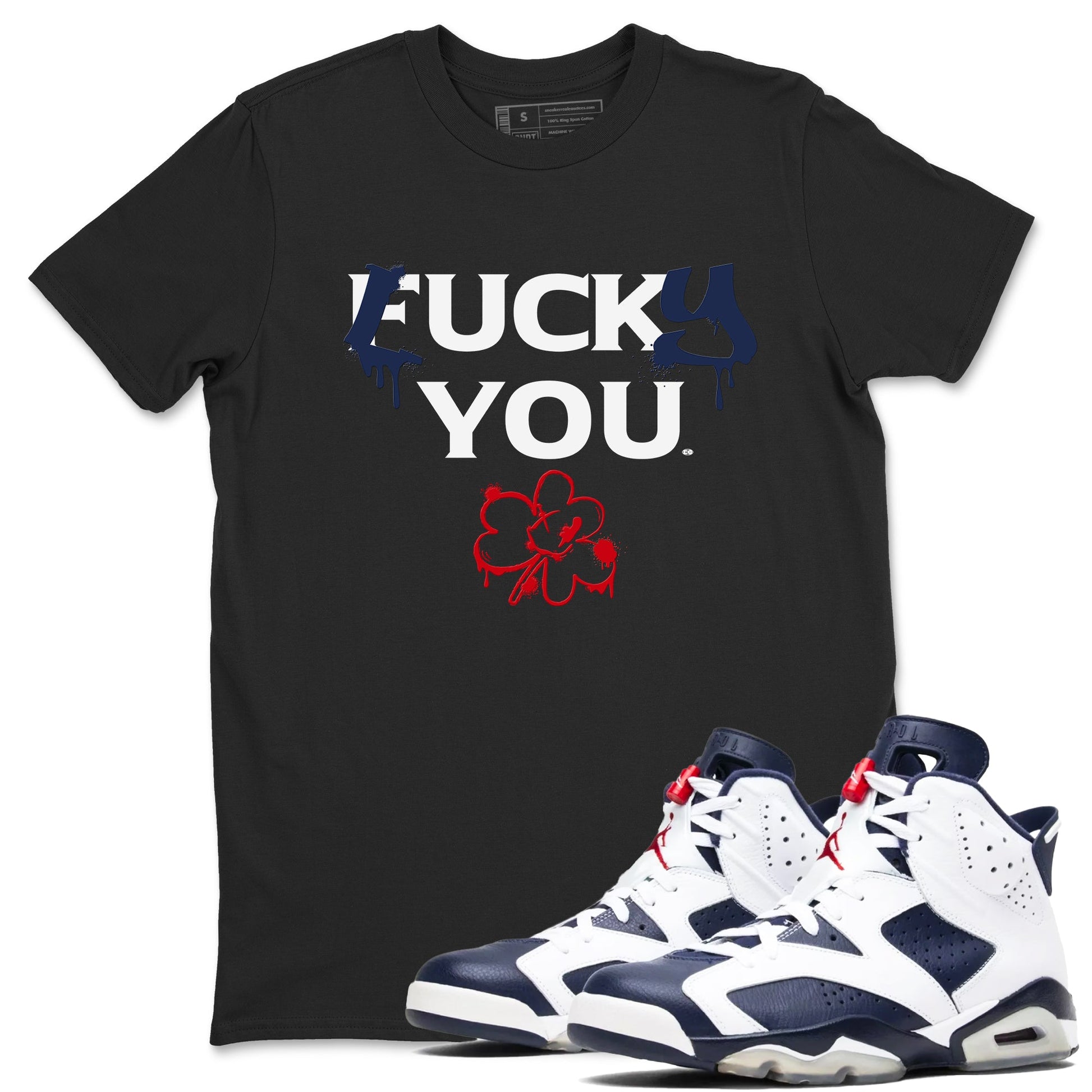 6s White And Midnight Navy shirts to match jordans Lucky You sneaker match tees Air Jordan 6 White And Midnight Navy SNRT Sneaker Release Tees unisex cotton Black 1 crew neck shirts