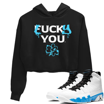 9s Powder Blue shirt to match jordans Lucky You sneaker tees Air Jordan 9 Powder Blue Streetwear Brand Streetwear Brand SNRT Sneaker Release Tees Black 1 crop length shirt