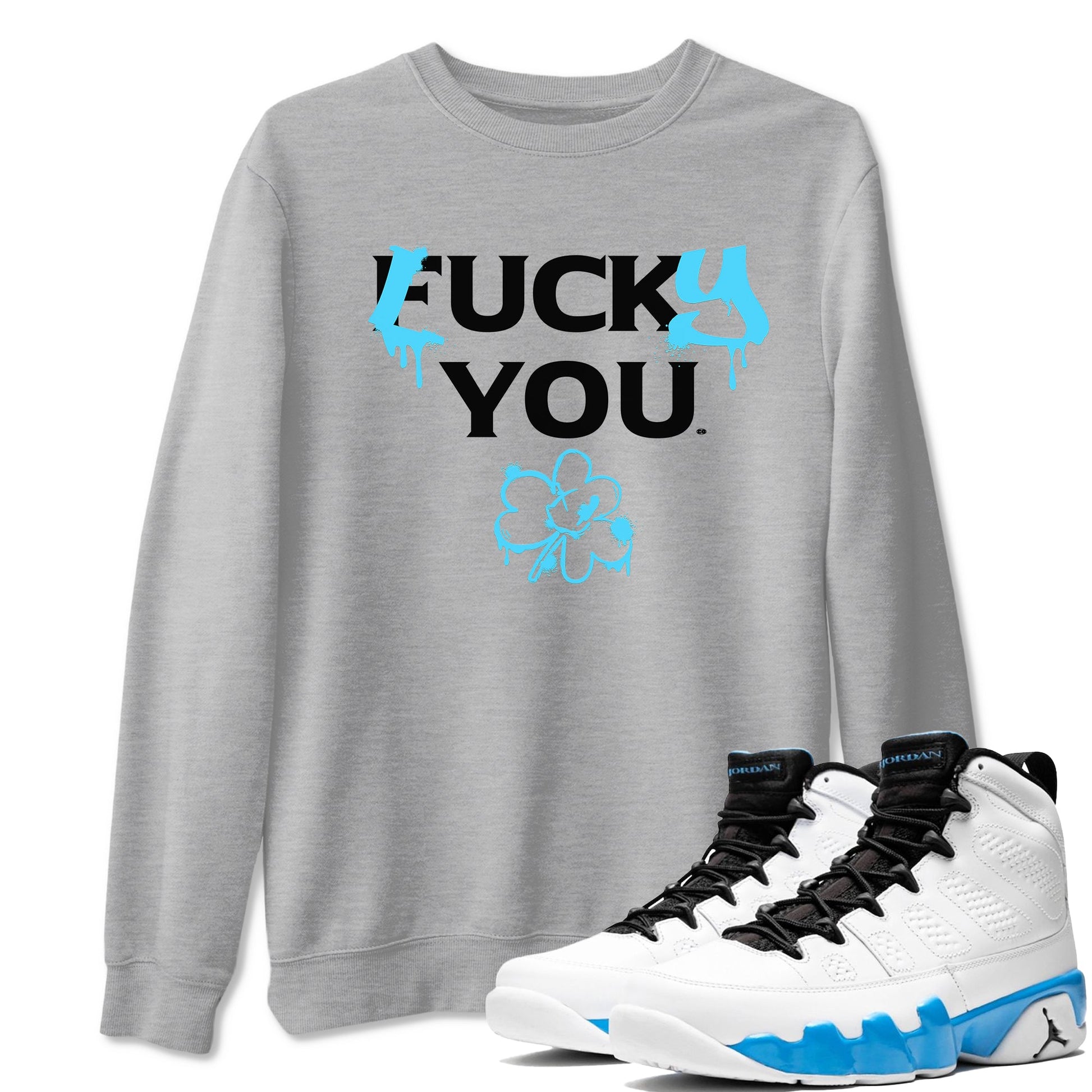 9s Powder Blue shirt to match jordans Lucky You sneaker tees Air Jordan 9 Powder Blue Streetwear Brand SNRT Sneaker Release Tees unisex cotton Heather Grey 1 crew neck shirt