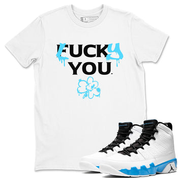 9s Powder Blue shirt to match jordans Lucky You sneaker tees Air Jordan 9 Powder Blue Streetwear Brand SNRT Sneaker Release Tees unisex cotton White 1 crew neck shirt
