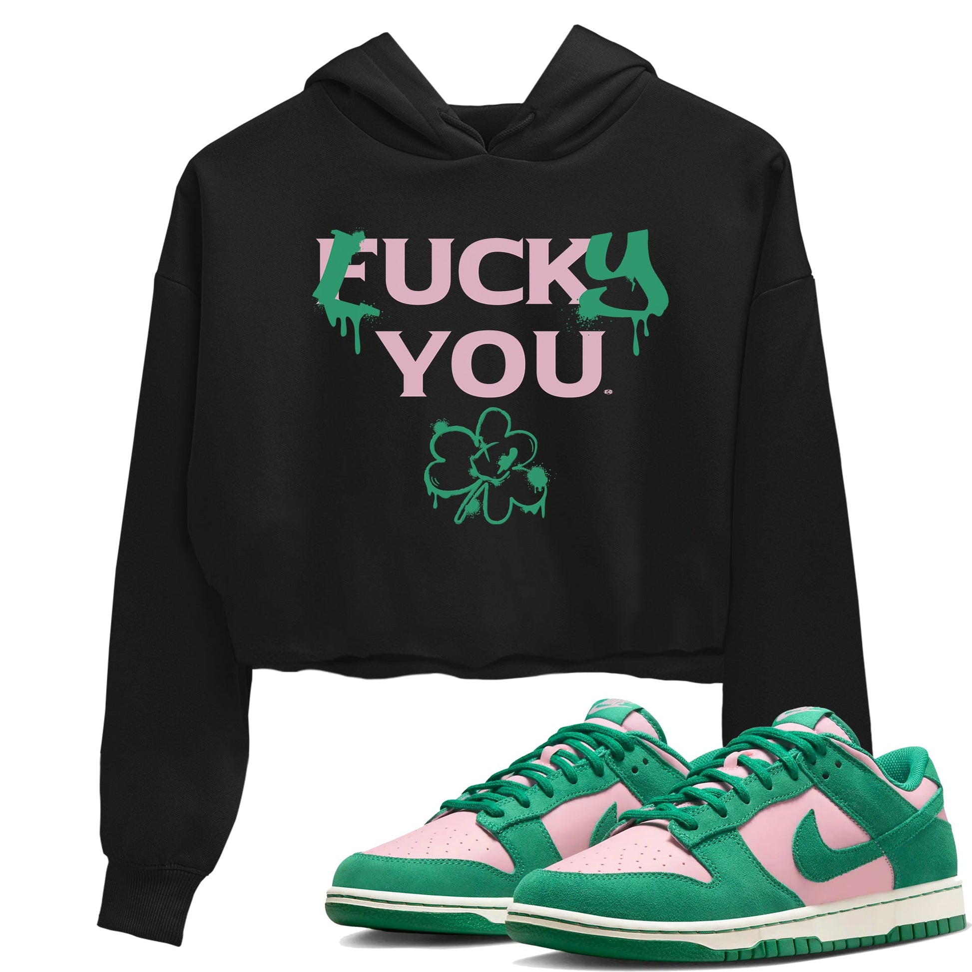 Dunk Low Medium Soft Pink Malachite shirt to match jordans Lucky You sneaker tees Dunk Medium Soft Pink Malachite SNRT Sneaker Release Tees Black 1 crop length shirt