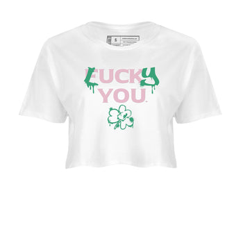 Dunk Low Medium Soft Pink Malachite shirt to match jordans Lucky You sneaker tees Dunk Medium Soft Pink Malachite SNRT Sneaker Release Tees White 2 crop length shirt
