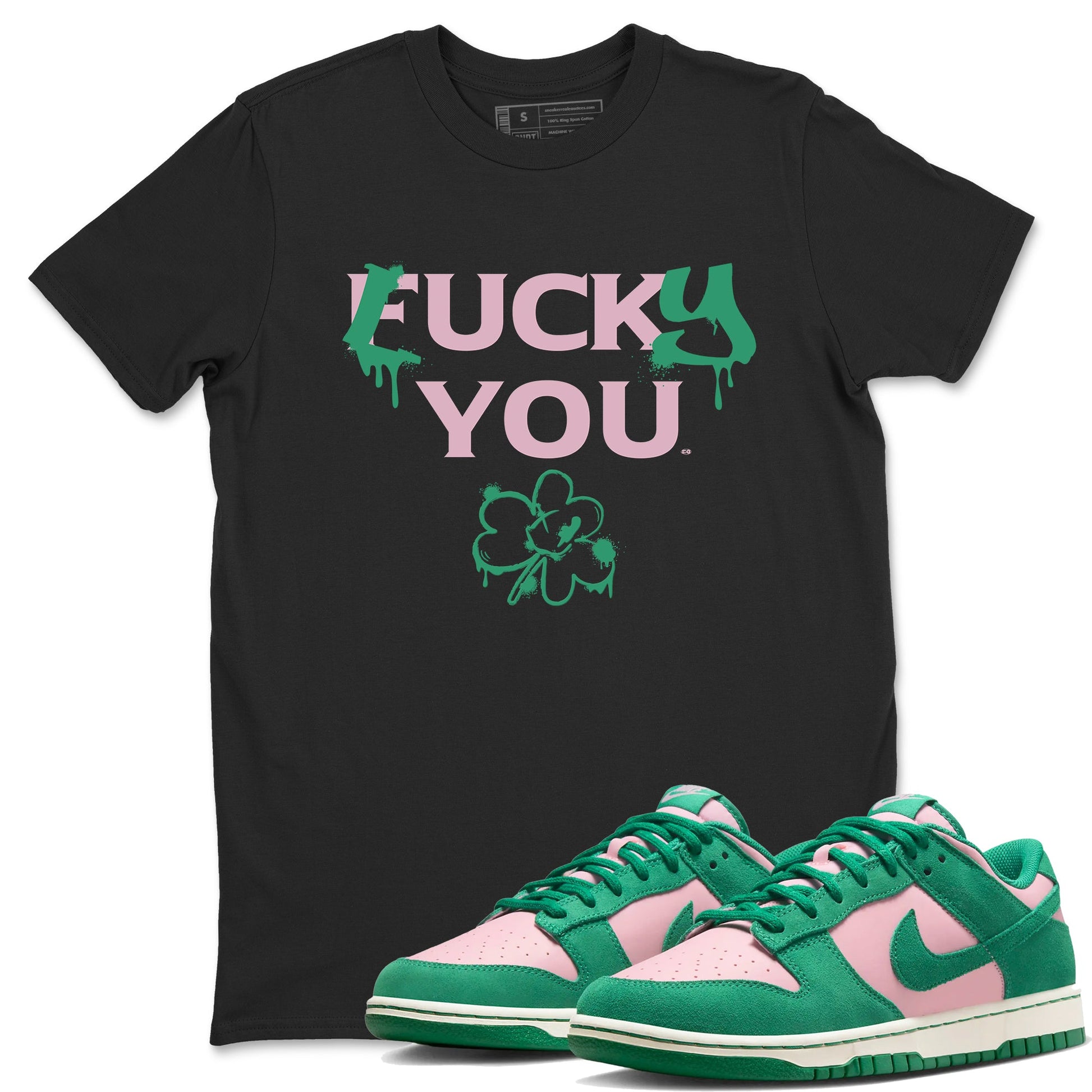 Dunk Low Medium Soft Pink Malachite shirt to match jordans Lucky You sneaker tees Dunk Medium Soft Pink Malachite SNRT Sneaker Release Tees unisex cotton Black 1 crew neck shirt
