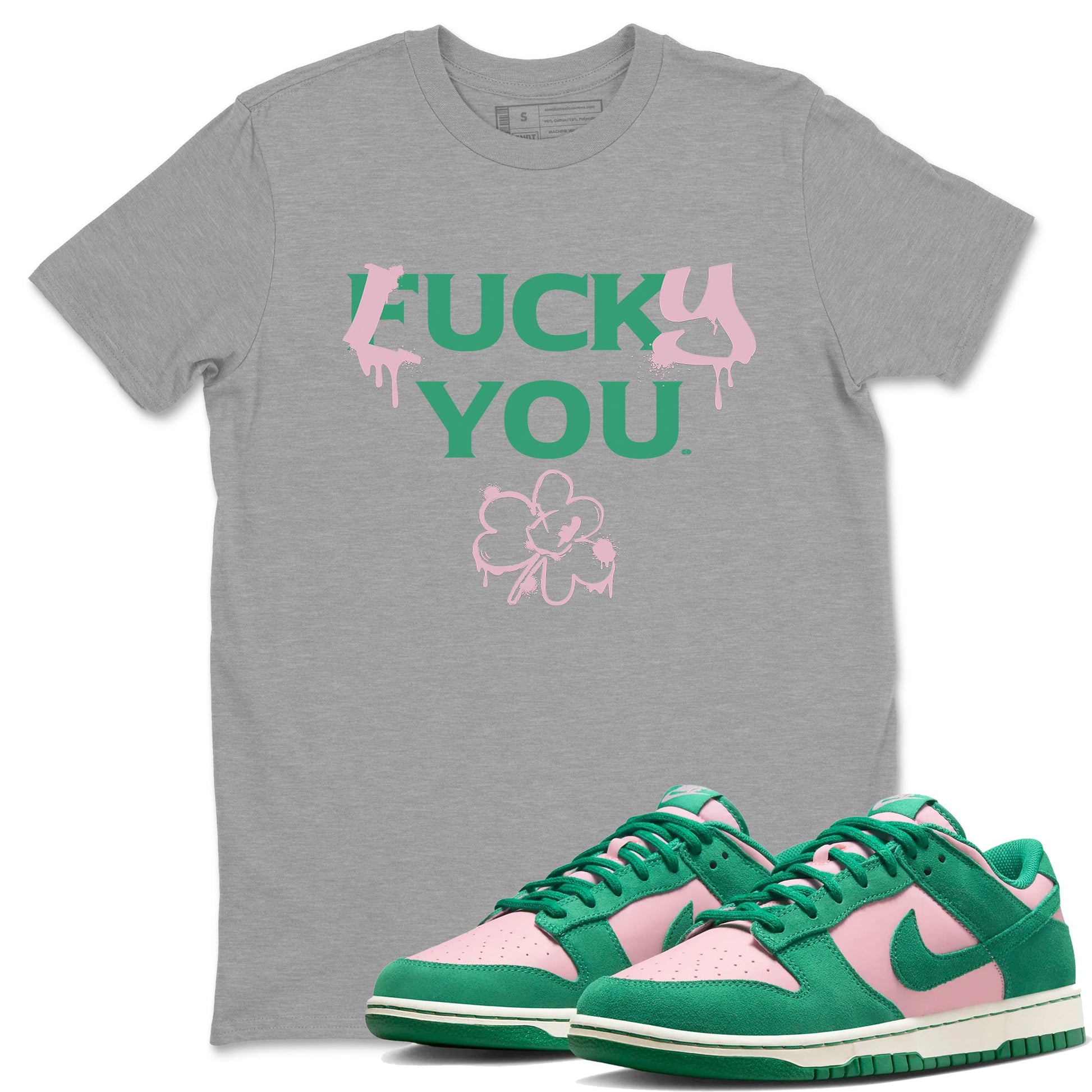 Dunk Low Medium Soft Pink Malachite shirt to match jordans Lucky You sneaker tees Dunk Medium Soft Pink Malachite SNRT Sneaker Release Tees unisex cotton Heather Grey 1 crew neck shirt