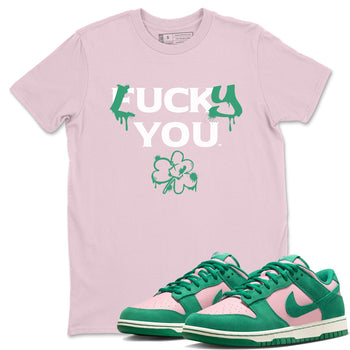 Dunk Low Medium Soft Pink Malachite shirt to match jordans Lucky You sneaker tees Dunk Medium Soft Pink Malachite SNRT Sneaker Release Tees unisex cotton Pink 1 crew neck shirt