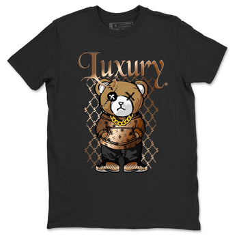 Foams One Metallic Copper shirts to match jordans Luxury Bear sneaker match tees Air Foamposite One Metallic Copper match shoes to clothes SNRT Sneaker Tees unisex cotton Black 2 shirts