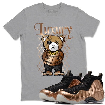 Foams One Metallic Copper shirts to match jordans Luxury Bear sneaker match tees Air Foamposite One Metallic Copper match shoes to clothes SNRT Sneaker Tees unisex cotton Heather Grey 1 shirts