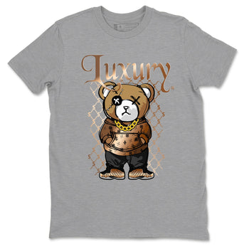 Foams One Metallic Copper shirts to match jordans Luxury Bear sneaker match tees Air Foamposite One Metallic Copper match shoes to clothes SNRT Sneaker Tees unisex cotton Heather Grey 2 shirts