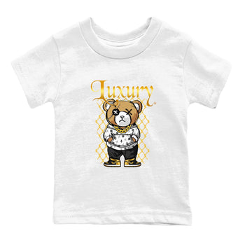 1s Black Metallic Gold shirts to match jordans Luxury Bear sneaker match tees Air Jordan 1 Black Metallic Gold SNRT Sneaker Tees streetwear brand Baby and Youth White 2 cotton tee
