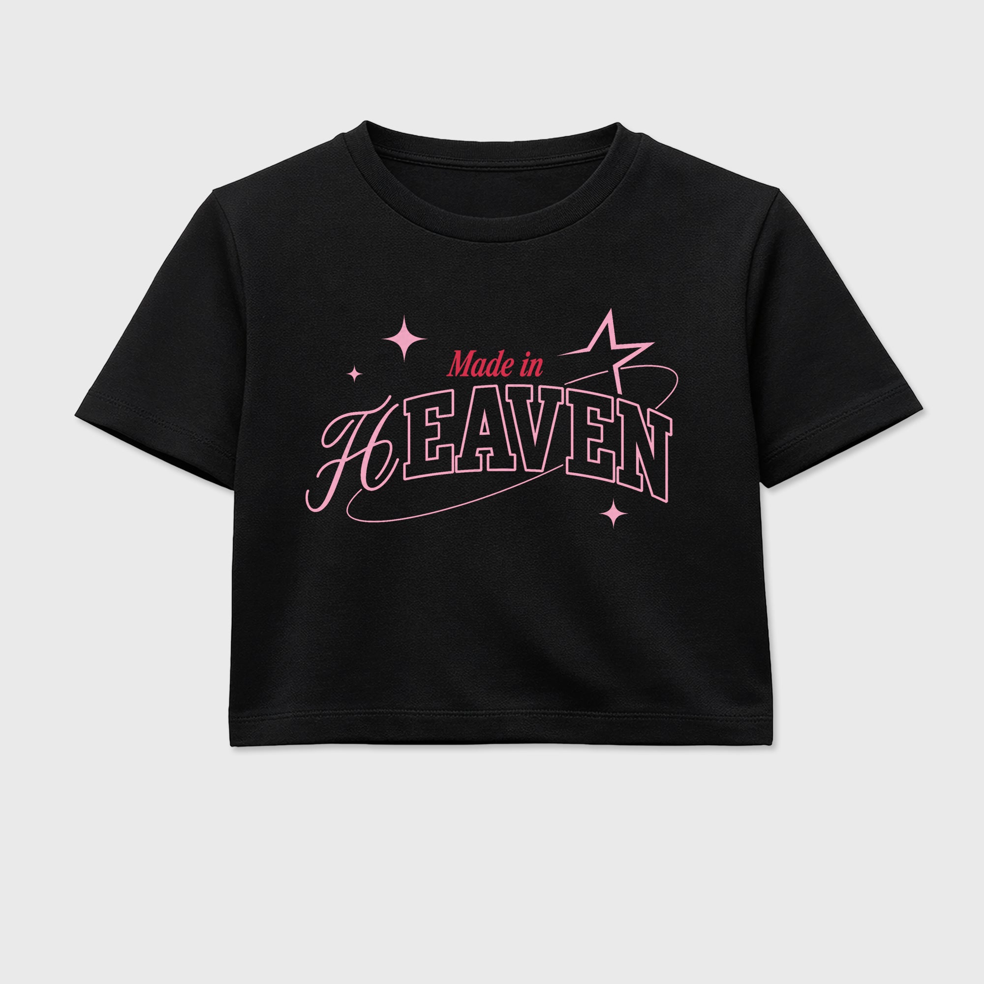 Sneaker match tees – Sneaker Tees To Match Air Jordan 1 Travis Scott Tropical Pink Shoes – Made in Heaven Crop T-Shirt Black 2
