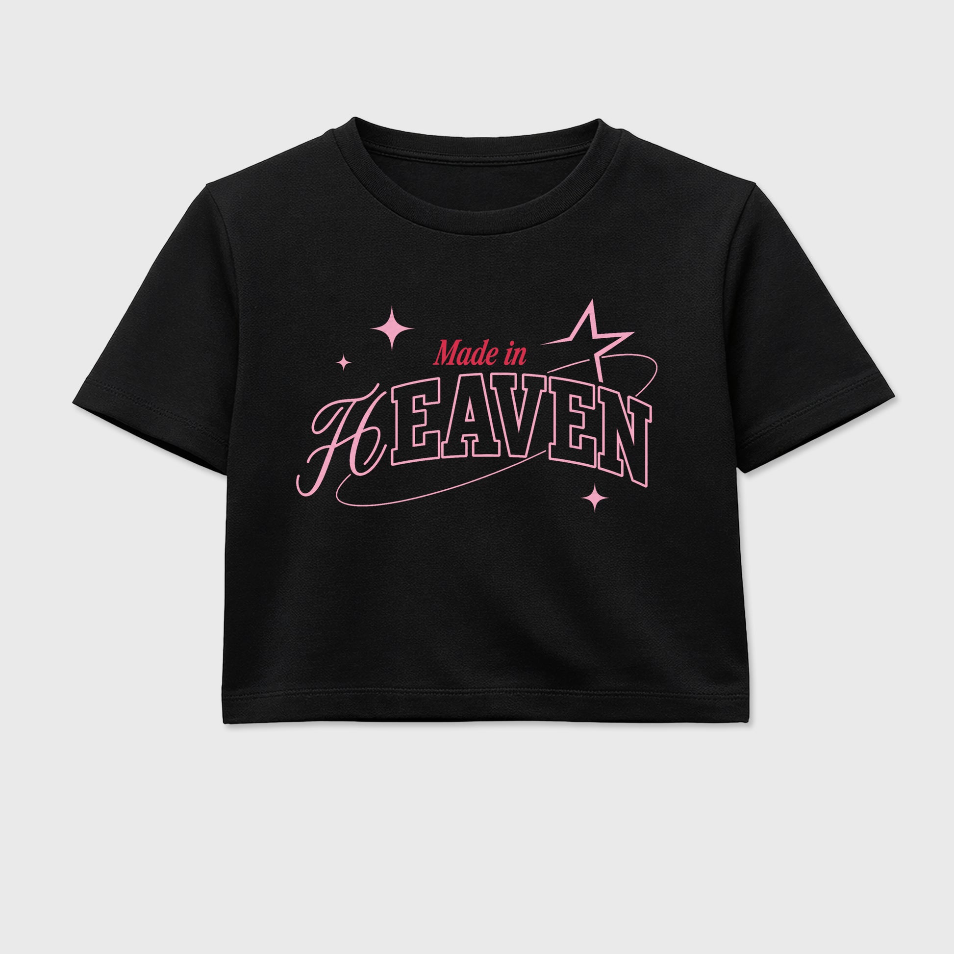 Sneaker match tees – Sneaker Tees To Match Air Jordan 1 Travis Scott Tropical Pink Shoes – Made in Heaven Crop T-Shirt Black 2