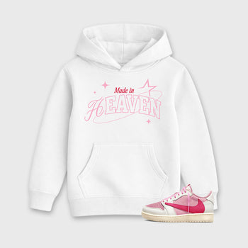 Sneaker match tees – Sneaker Tees To Match Air Jordan 1 Travis Scott Tropical Pink Shoes – Made in Heaven Kids T-Shirt White 1