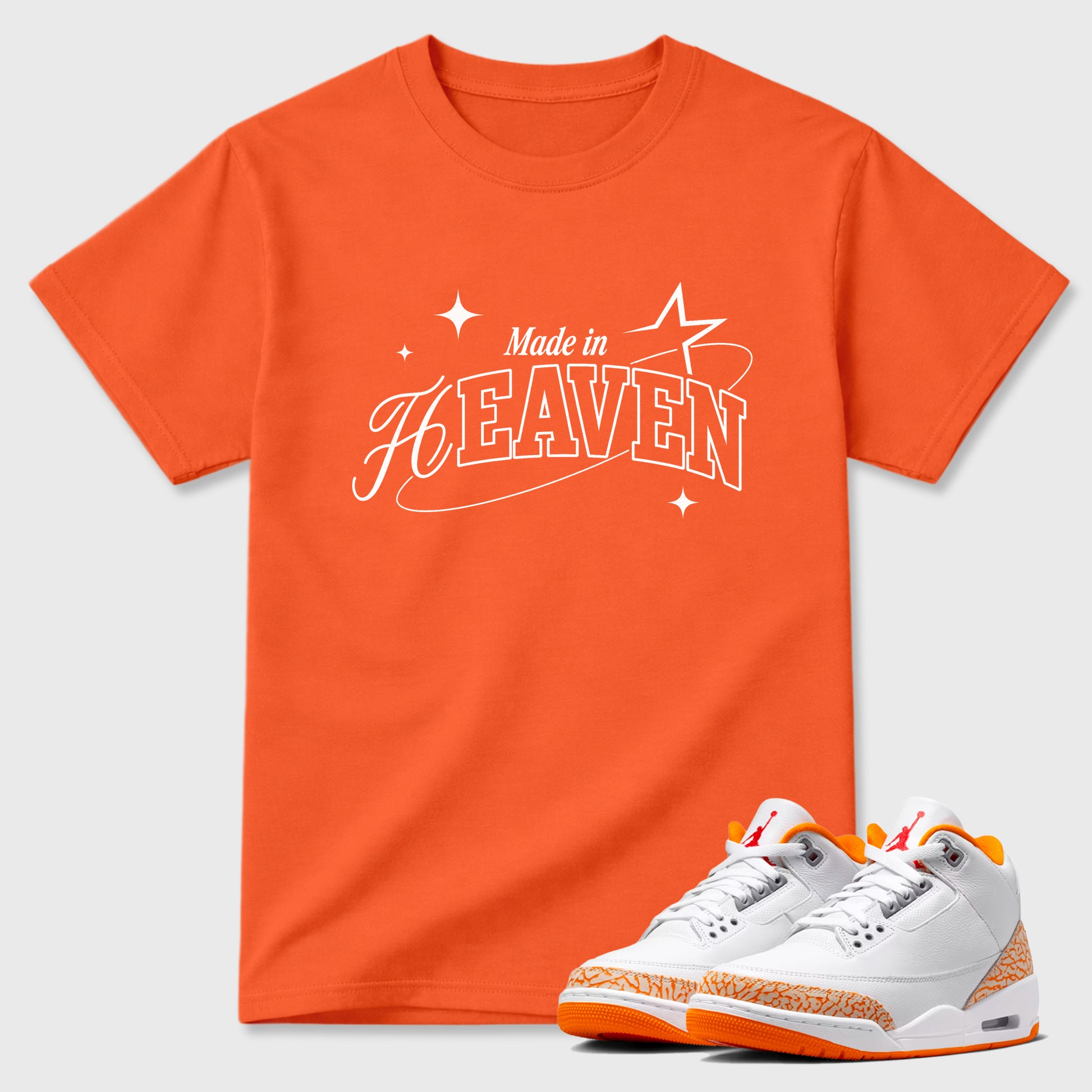 Sneaker match tees – Sneaker Tees To Match Air Jordan 3 Orange Citrus Shoes – Made in Heaven Tee Orange 1
