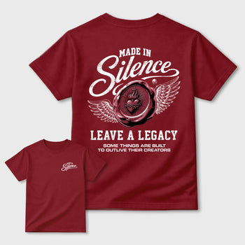 Made in Silence Graphic T-Shirt sneaker match tee designed for the 3s Burgundy Crush, featuring coordinated color options for a perfect streetwear match. Cardinal shirt.