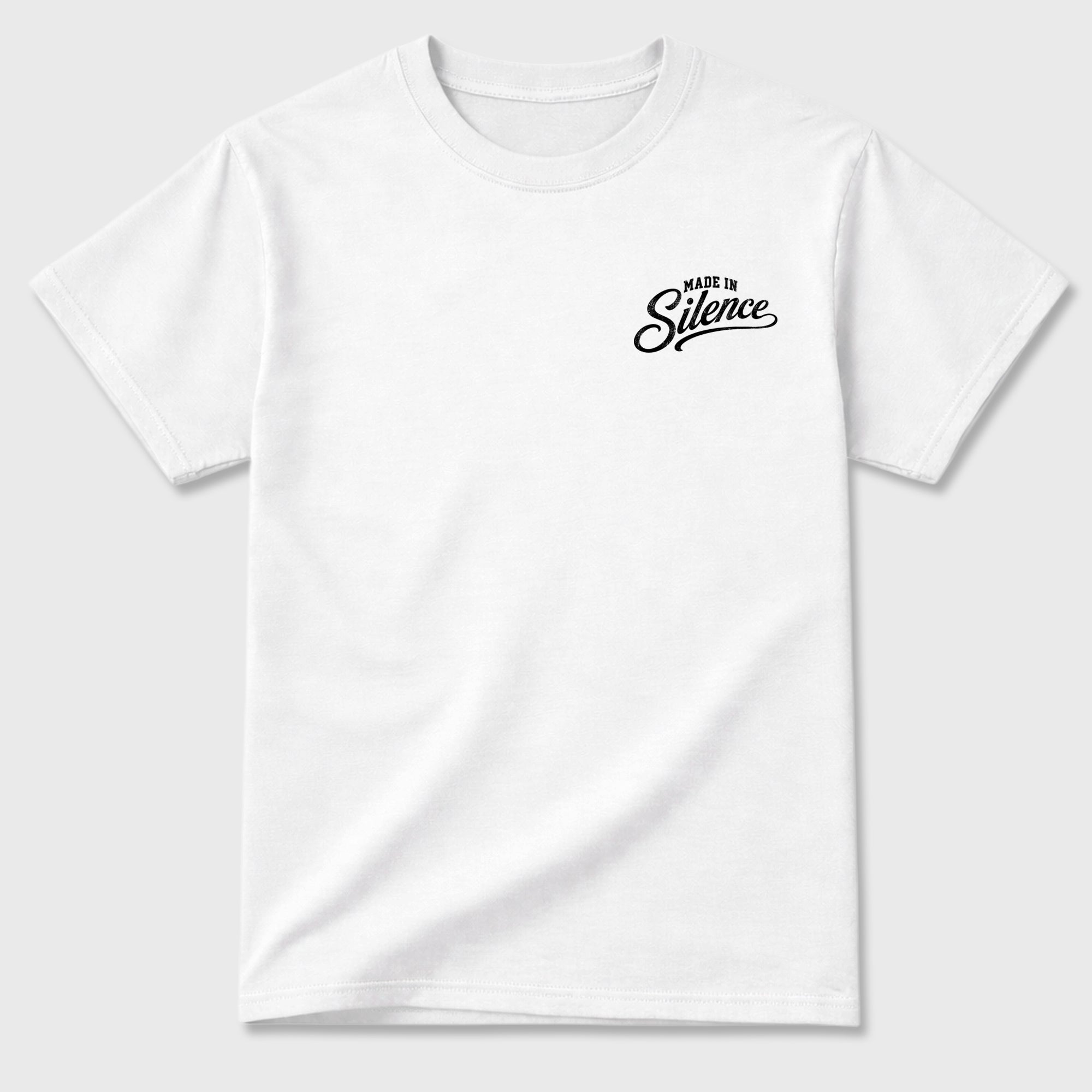 Made in Silence Graphic T-Shirt sneaker match tee designed for the 3s Burgundy Crush, featuring coordinated color options for a perfect streetwear match. White shirt.