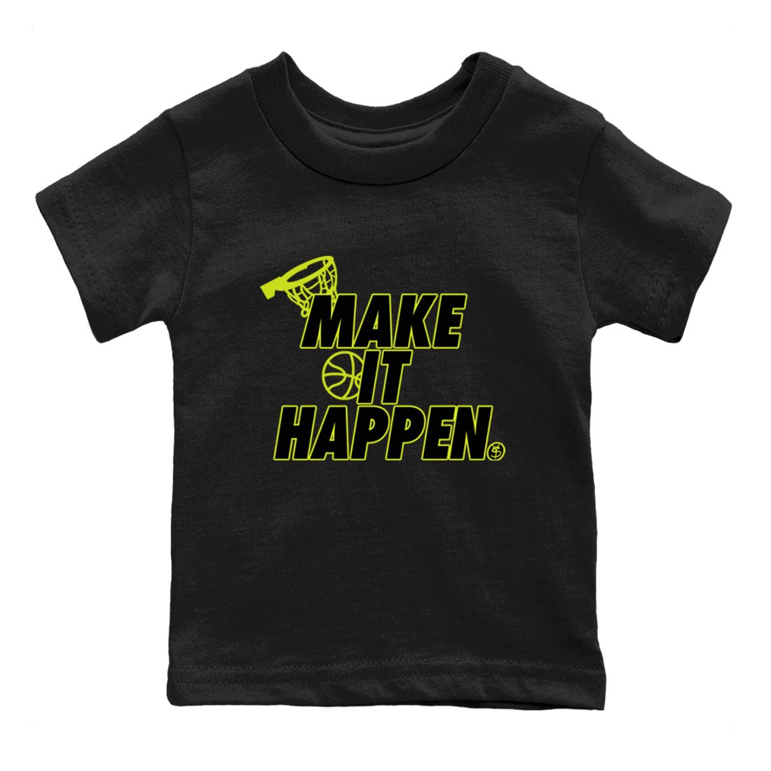 Foams One Black Volt shirts to match jordans Make It Happen sneaker match tees Air Foamposite One Black and Volt match shoes to clothes SNRT Sneaker Tees Youth Baby Black 2 tee