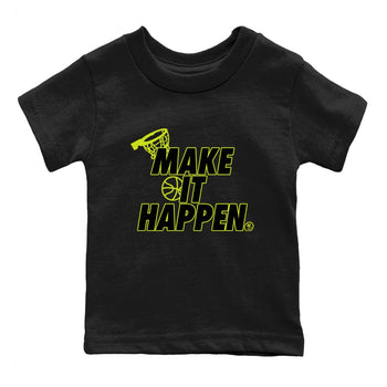 Foams One Black Volt shirts to match jordans Make It Happen sneaker match tees Air Foamposite One Black and Volt match shoes to clothes SNRT Sneaker Tees Youth Baby Black 2 tee