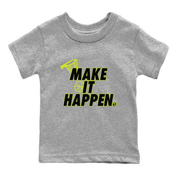 Foams One Black Volt shirts to match jordans Make It Happen sneaker match tees Air Foamposite One Black and Volt match shoes to clothes SNRT Sneaker Tees Youth Baby Heather Grey 2 tee