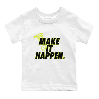 Foams One Black Volt shirts to match jordans Make It Happen sneaker match tees Air Foamposite One Black and Volt match shoes to clothes SNRT Sneaker Tees Youth Baby White 2 tee