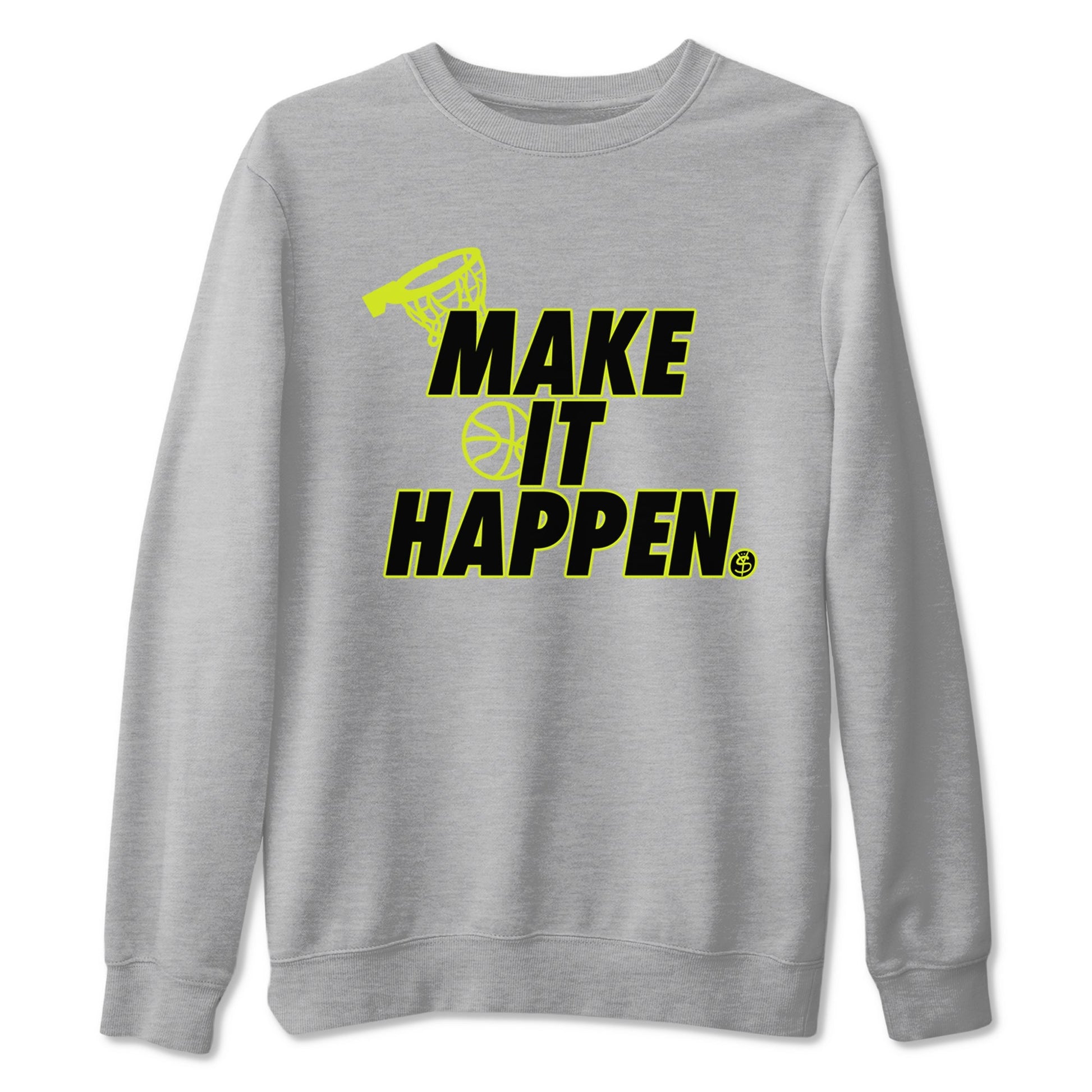 Foams One Black Volt shirts to match jordans Make It Happen sneaker match tees Air Foamposite One Black and Volt match shoes to clothes SNRT Sneaker Tees unisex cotton Heather Grey 2 shirts