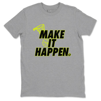 Foams One Black Volt shirts to match jordans Make It Happen sneaker match tees Air Foamposite One Black and Volt match shoes to clothes SNRT Sneaker Tees unisex cotton Heather Grey 2 shirts