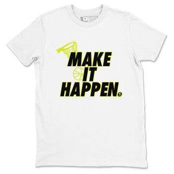 Foams One Black Volt shirts to match jordans Make It Happen sneaker match tees Air Foamposite One Black and Volt match shoes to clothes SNRT Sneaker Tees unisex cotton White 2 shirts
