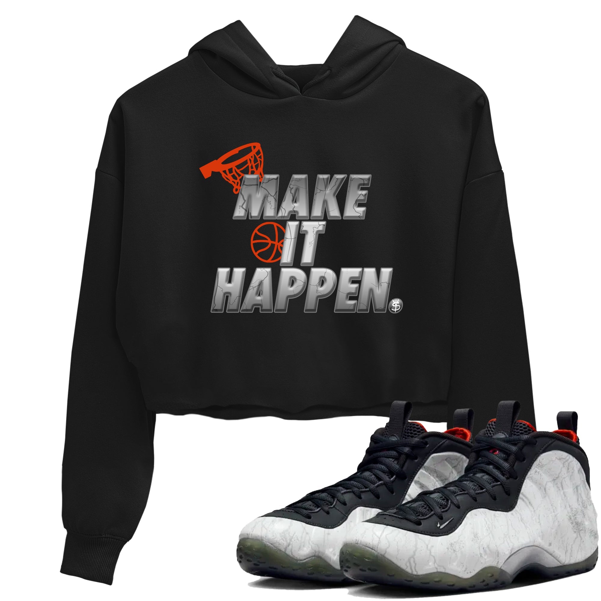Foams One Jin shirts to match jordans Make It Happen sneaker match tees Air Foamposite One Jin match shoes to clothes SNRT Sneaker Tees unisex cotton Black 1 crop tee