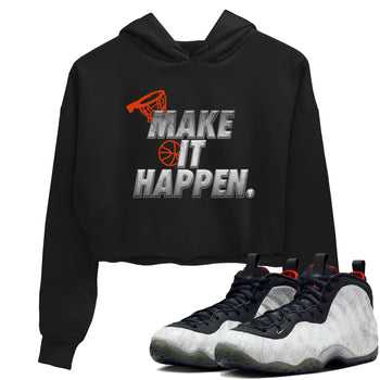 Foams One Jin shirts to match jordans Make It Happen sneaker match tees Air Foamposite One Jin match shoes to clothes SNRT Sneaker Tees unisex cotton Black 1 crop tee