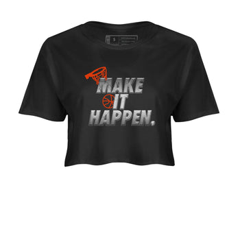 Foams One Jin shirts to match jordans Make It Happen sneaker match tees Air Foamposite One Jin match shoes to clothes SNRT Sneaker Tees unisex cotton Black 2 crop tee