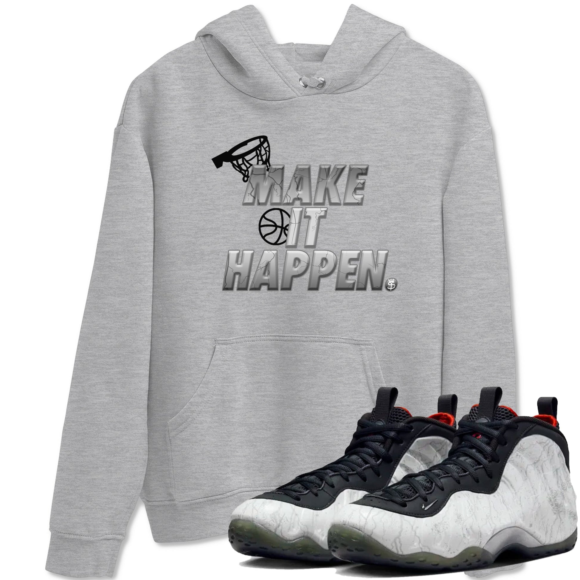 Foams One Jin shirts to match jordans Make It Happen sneaker match tees Air Foamposite One Jin match shoes to clothes SNRT Sneaker Tees unisex cotton Heather Grey 1 shirts