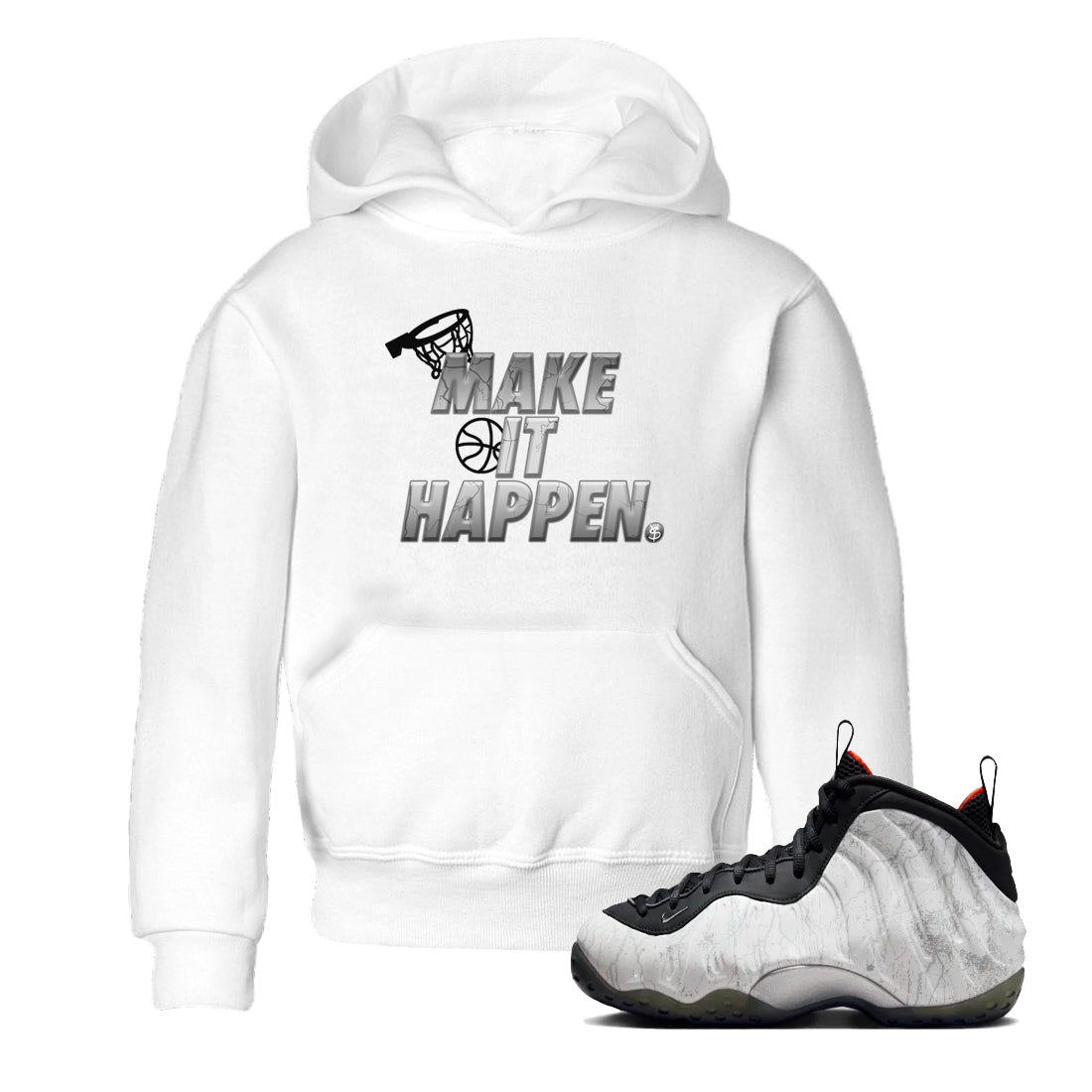Foams One Jin shirts to match jordans Make It Happen sneaker match tees Air Foamposite One Jin match shoes to clothes SNRT Sneaker Tees Youth Baby White 1 tee