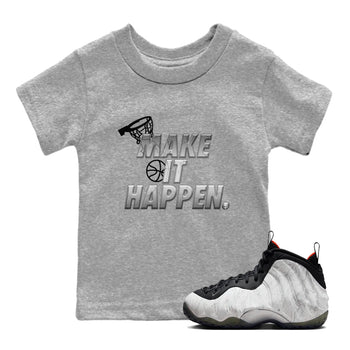 Foams One Jin shirts to match jordans Make It Happen sneaker match tees Air Foamposite One Jin match shoes to clothes SNRT Sneaker Tees Youth Baby Heather Grey 1 tee