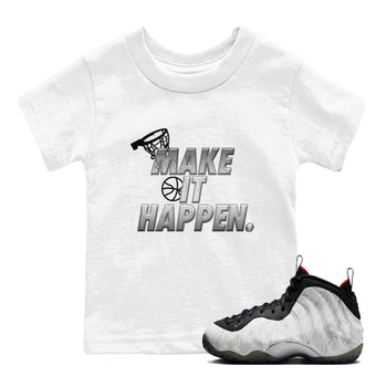 Foams One Jin shirts to match jordans Make It Happen sneaker match tees Air Foamposite One Jin match shoes to clothes SNRT Sneaker Tees Youth Baby White 1 tee