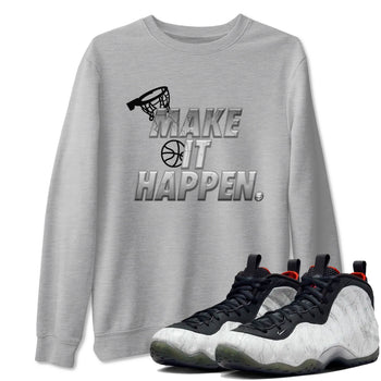 Foams One Jin shirts to match jordans Make It Happen sneaker match tees Air Foamposite One Jin match shoes to clothes SNRT Sneaker Tees unisex cotton Heather Grey 1 shirts