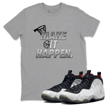 Foams One Jin shirts to match jordans Make It Happen sneaker match tees Air Foamposite One Jin match shoes to clothes SNRT Sneaker Tees unisex cotton Heather Grey 1 shirts