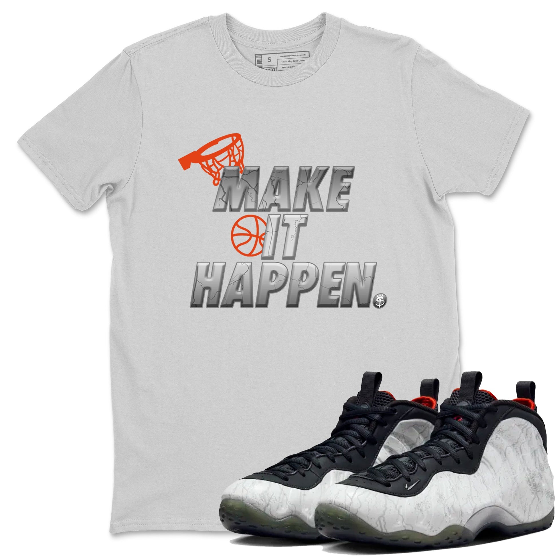 Foams One Jin shirts to match jordans Make It Happen sneaker match tees Air Foamposite One Jin match shoes to clothes SNRT Sneaker Tees unisex cotton Silver 1 shirts