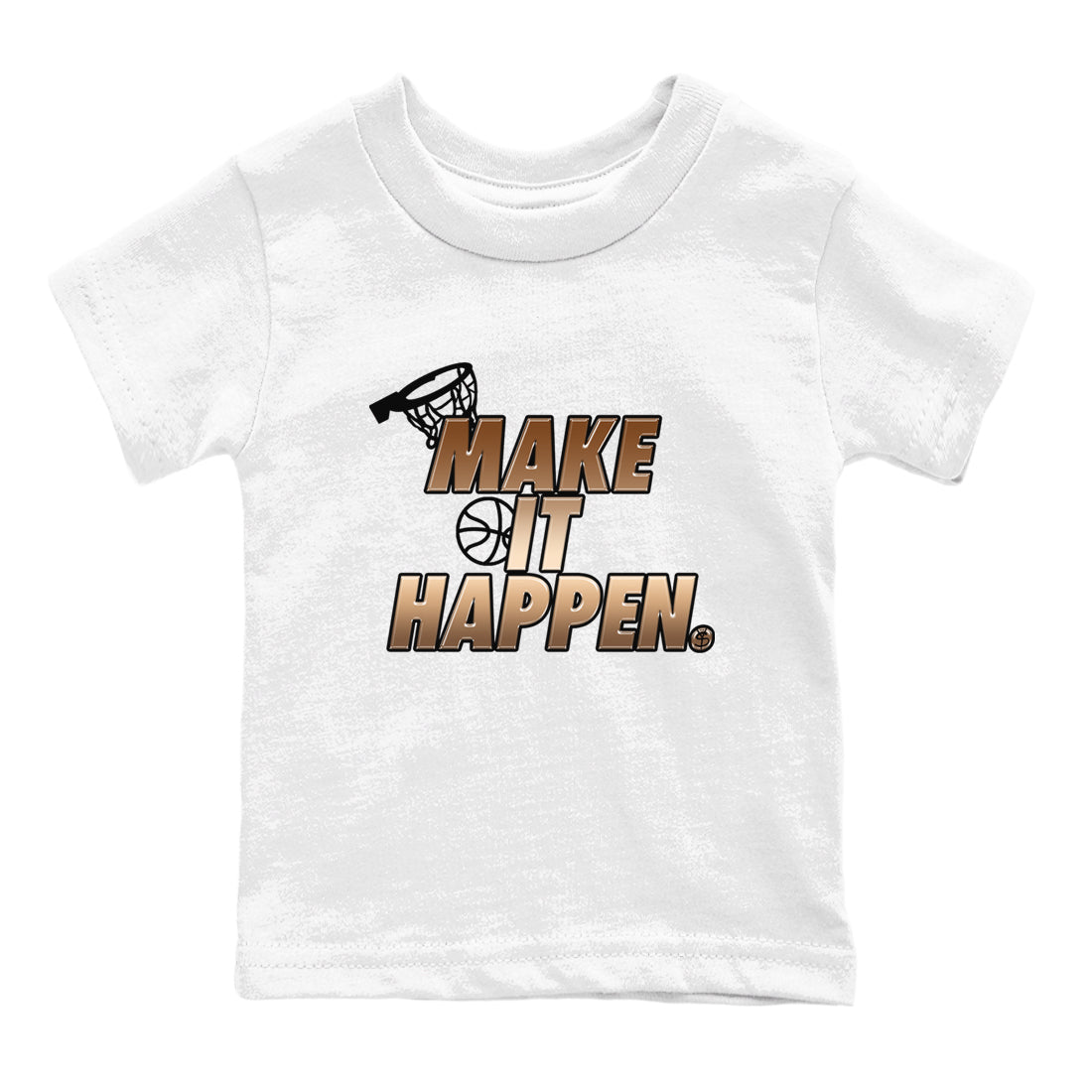 Foams One Metallic Copper shirts to match jordans Make It Happen sneaker match tees Air Foamposite One Metallic Copper match shoes to clothes SNRT Sneaker Tees Youth Baby White 2 tee