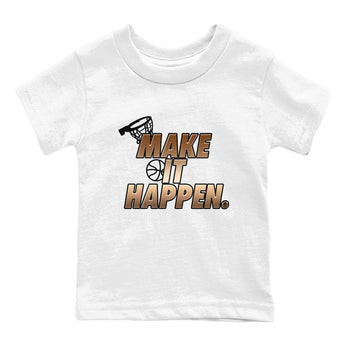 Foams One Metallic Copper shirts to match jordans Make It Happen sneaker match tees Air Foamposite One Metallic Copper match shoes to clothes SNRT Sneaker Tees Youth Baby White 2 tee