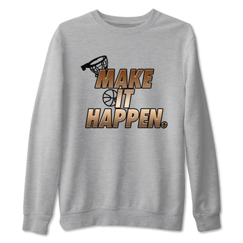 Foams One Metallic Copper shirts to match jordans Make It Happen sneaker match tees Air Foamposite One Metallic Copper match shoes to clothes SNRT Sneaker Tees unisex cotton Heather Grey 2 shirts