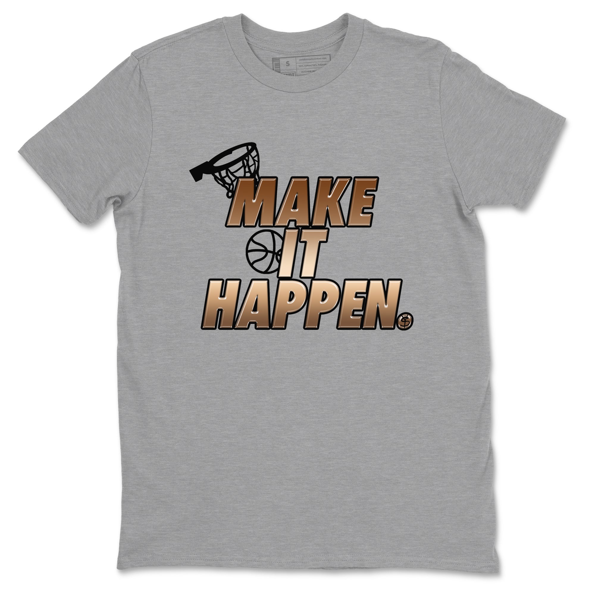 Foams One Metallic Copper shirts to match jordans Make It Happen sneaker match tees Air Foamposite One Metallic Copper match shoes to clothes SNRT Sneaker Tees unisex cotton Heather Grey 2 shirts