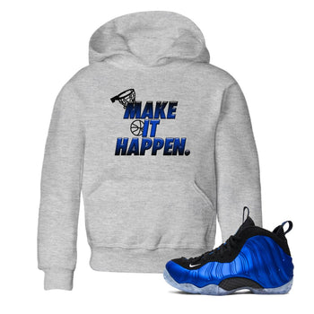 Air Foamposite One Royal Shirts To Match Jordans Make It Happen Sneaker Shirts Air Foamposite One Royal SNRT Sneaker Release Tees Baby Youth Toddler Heather Grey 1 crew neck shirts