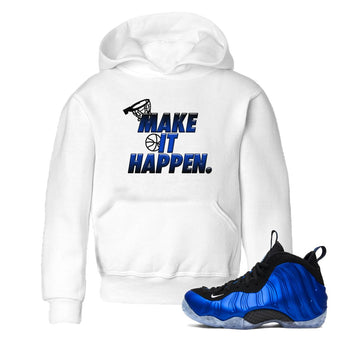 Air Foamposite One Royal Shirts To Match Jordans Make It Happen Sneaker Shirts Air Foamposite One Royal SNRT Sneaker Release Tees Baby Youth Toddler White 1 crew neck shirts