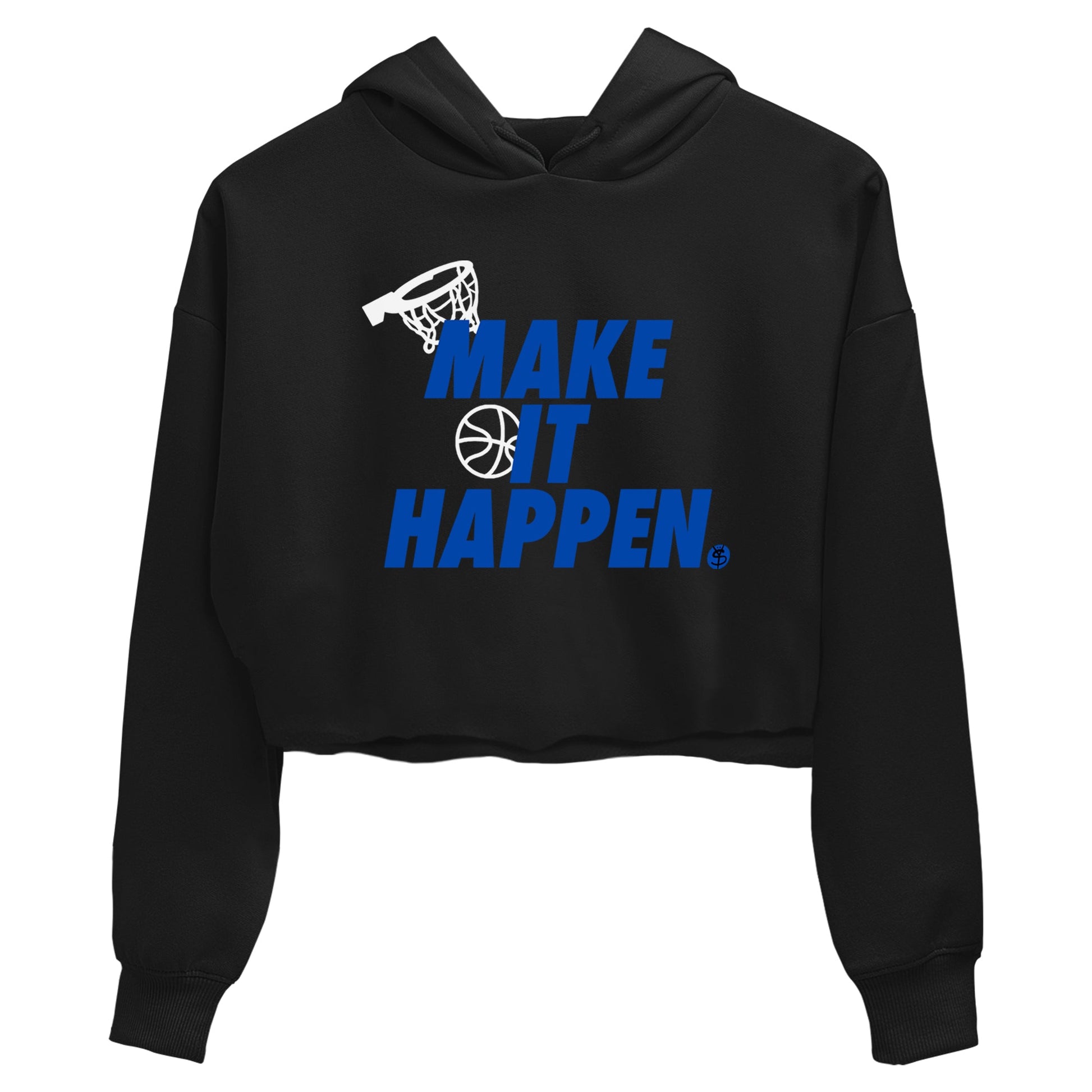 1s Game Royal shirts to match jordans Make It Happen sneaker match tees Air Jordan 1 Retro Low OG Game Royal match shoes to clothes SNRT Sneaker Tees unisex cotton Black 2 crop tee