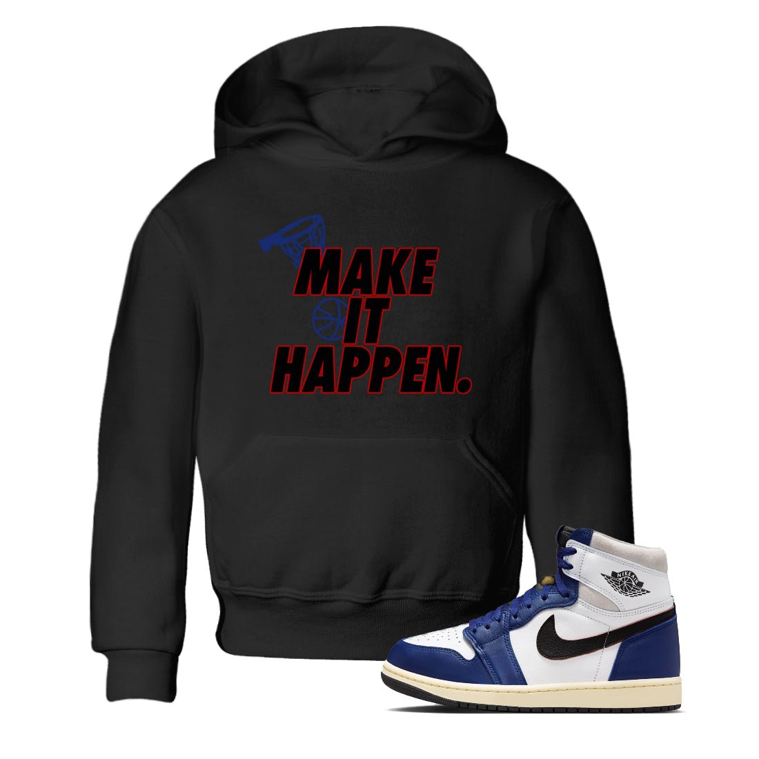 1s Rare Air shirts to match jordans Make It Happen sneaker match tees Air Jordan 1 High OG Rare Air Deep Royal Blue match shoes to clothes SNRT Sneaker Tees Youth Baby Black 1 tee